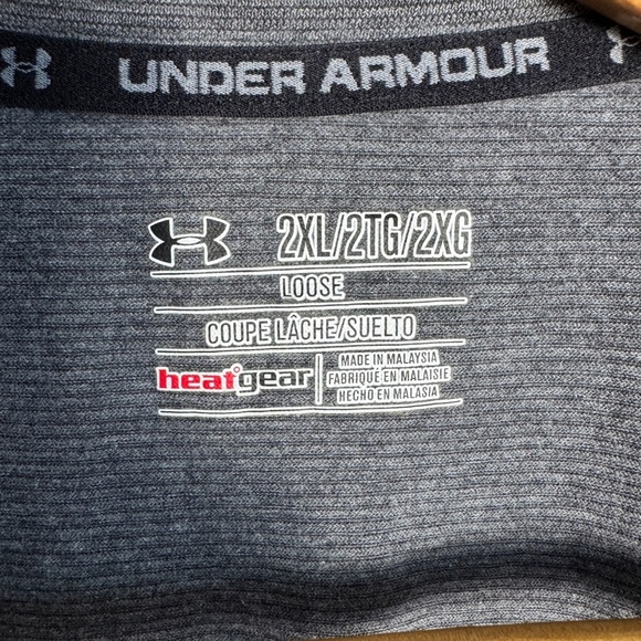 Under Armour Heat Gear Men's Activewear Short Sleeve Casual T-Shirt Gray 2XL - Picture 2 of 11
